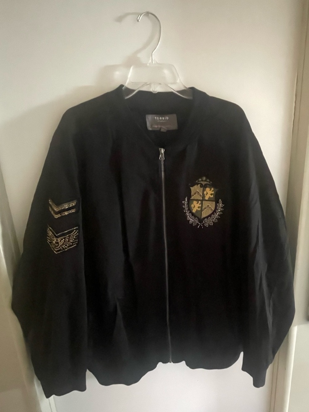 Torrid Black Bomber Style Jacket